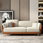Scandinavian Pillow Top Arm Sofa Faux Leather/Velvet Couch for Apartment Orange Clearhalo 'Furniture' 'furniture_sofas' 'Living Room Furniture' 'Sofa' 'sofas' 4918836