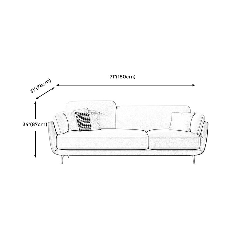 Scandinavian Pillow Top Arm Sofa Faux Leather/Velvet Couch for Apartment Clearhalo 'Furniture' 'furniture_sofas' 'Living Room Furniture' 'Sofa' 'sofas' 4918845