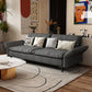 Modern Cotton Blend/Faux Leather Settee Flared Arm Biscuit Back Couch Dark Gray Cotton Blend Clearhalo 'furn' 'furn_sofas' 'Furniture' 'furniture_sofas' 'Living Room Furniture' 'Sofa' 'sofas' 4918847