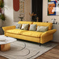 Modern Cotton Blend/Faux Leather Settee Flared Arm Biscuit Back Couch Lemon Yellow Cotton Blend Clearhalo 'furn' 'furn_sofas' 'Furniture' 'furniture_sofas' 'Living Room Furniture' 'Sofa' 'sofas' 4918875