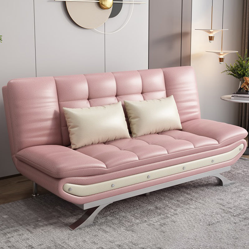 Living Room Stain-Resistant Faux Leather Couch 2-seater Tufted Back Sofa Rose Bloom Clearhalo 'furn' 'furn_sofas' 'Furniture' 'furniture_sofas' 'Living Room Furniture' 'Sofa' 'sofas' 4918883