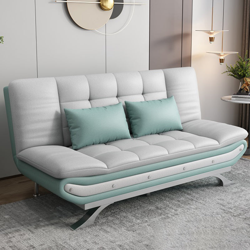 Living Room Stain-Resistant Faux Leather Couch 2-seater Tufted Back Sofa White Green Clearhalo 'furn' 'furn_sofas' 'Furniture' 'furniture_sofas' 'Living Room Furniture' 'Sofa' 'sofas' 4918893