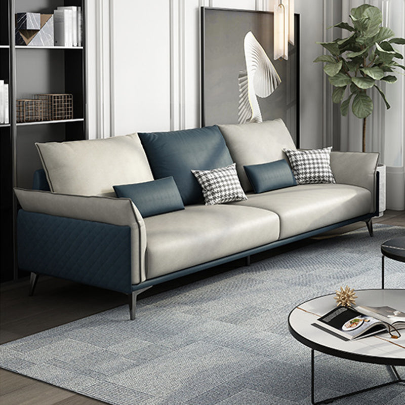 Nordic Upholstered Pillow Top Arm Sofa Water-Resistant Couch for Three People Blue Clearhalo 'furn' 'furn_sofas' 'Furniture' 'furniture_sofas' 'Living Room Furniture' 'Sofa' 'sofas' 4918908