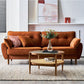 Living Room 2-seater Pillow Top Arm Settee Velvet Couch with Oak Legs Caramel Latex Clearhalo 'furn' 'furn_sofas' 'Furniture' 'furniture_sofas' 'Living Room Furniture' 'Sofa' 'sofas' 4918929