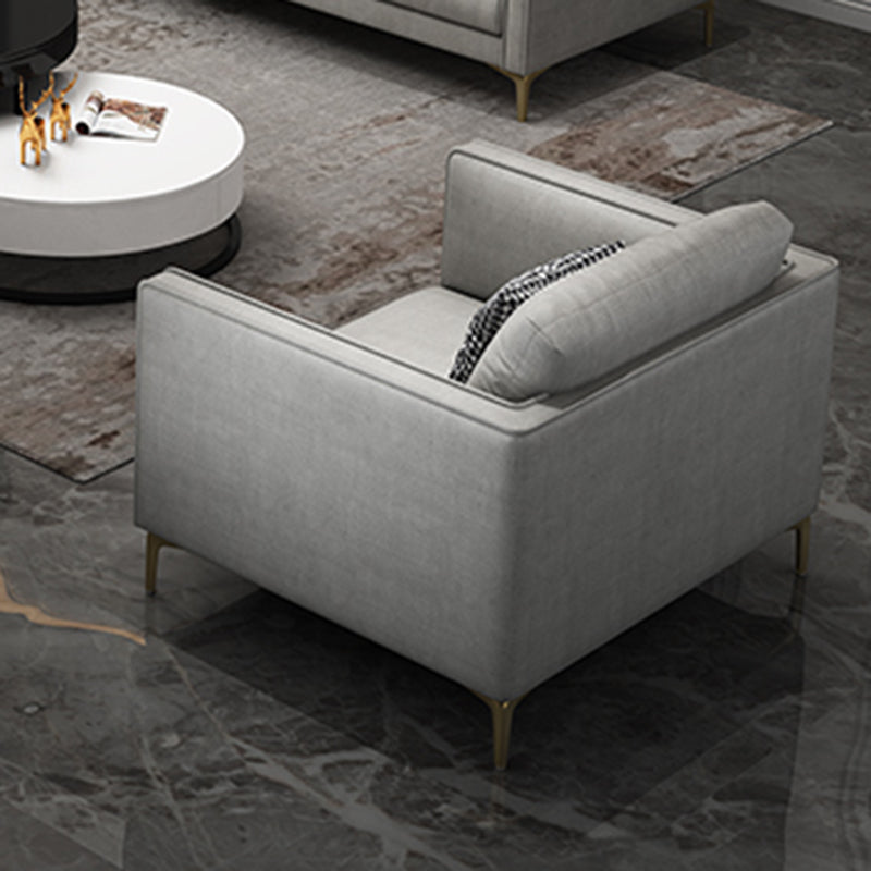 Contemporary Light Gray Cushion Back Settee Living Room Square Arm Sofa Clearhalo 'furn' 'furn_sofas' 'Furniture' 'furniture_sofas' 'Living Room Furniture' 'Sofa' 'sofas' 4918944