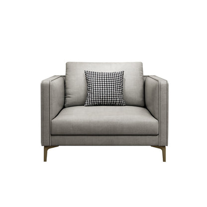 Contemporary Light Gray Cushion Back Settee Living Room Square Arm Sofa 37"L x 35"W x 33.5"H Clearhalo 'furn' 'furn_sofas' 'Furniture' 'furniture_sofas' 'Living Room Furniture' 'Sofa' 'sofas' 4918948