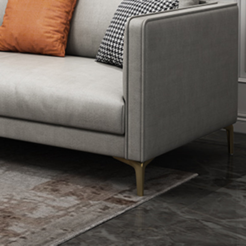 Contemporary Light Gray Cushion Back Settee Living Room Square Arm Sofa Clearhalo 'furn' 'furn_sofas' 'Furniture' 'furniture_sofas' 'Living Room Furniture' 'Sofa' 'sofas' 4918951