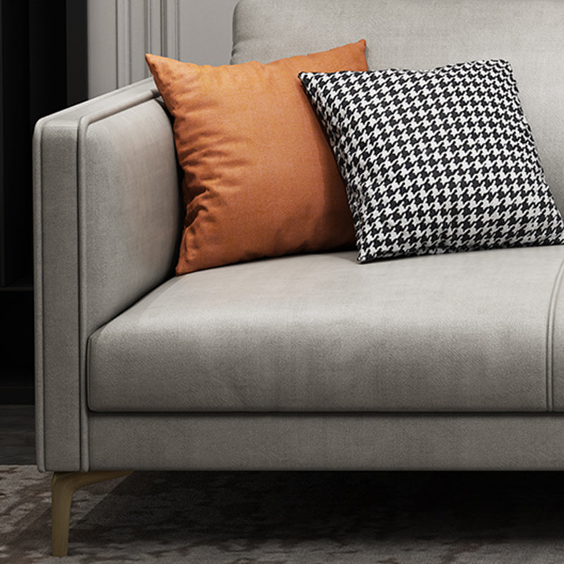 Contemporary Light Gray Cushion Back Settee Living Room Square Arm Sofa Clearhalo 'furn' 'furn_sofas' 'Furniture' 'furniture_sofas' 'Living Room Furniture' 'Sofa' 'sofas' 4918952