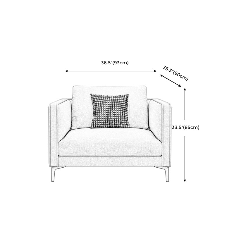 Contemporary Light Gray Cushion Back Settee Living Room Square Arm Sofa Clearhalo 'furn' 'furn_sofas' 'Furniture' 'furniture_sofas' 'Living Room Furniture' 'Sofa' 'sofas' 4918955
