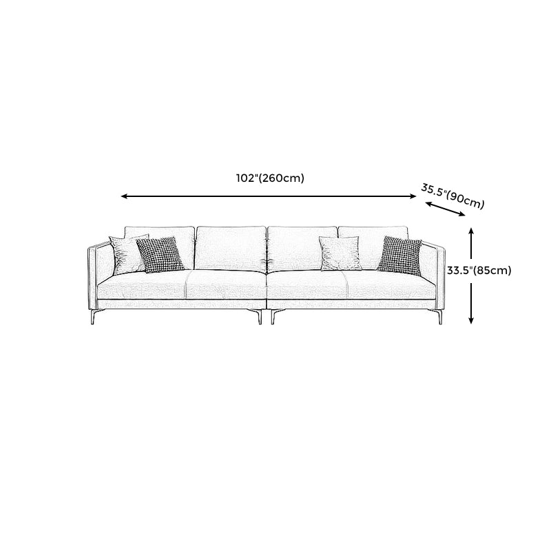 Contemporary Light Gray Cushion Back Settee Living Room Square Arm Sofa Clearhalo 'furn' 'furn_sofas' 'Furniture' 'furniture_sofas' 'Living Room Furniture' 'Sofa' 'sofas' 4918960