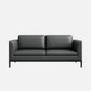 Square Arm Settee Stain-Resistant Leather Couch in Black/Grey 72"L x 28"W x 29.5"H Faux Leather Gray Clearhalo 'furn' 'furn_sofas' 'Furniture' 'furniture_sofas' 'Living Room Furniture' 'Sofa' 'sofas' 4918967