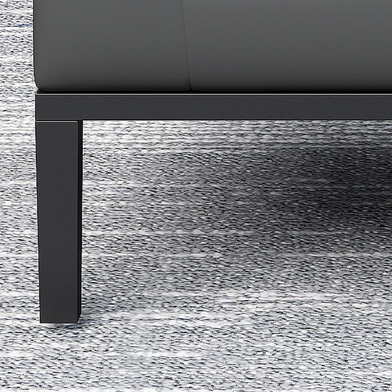 Square Arm Settee Stain-Resistant Leather Couch in Black/Grey Clearhalo 'furn' 'furn_sofas' 'Furniture' 'furniture_sofas' 'Living Room Furniture' 'Sofa' 'sofas' 4918974