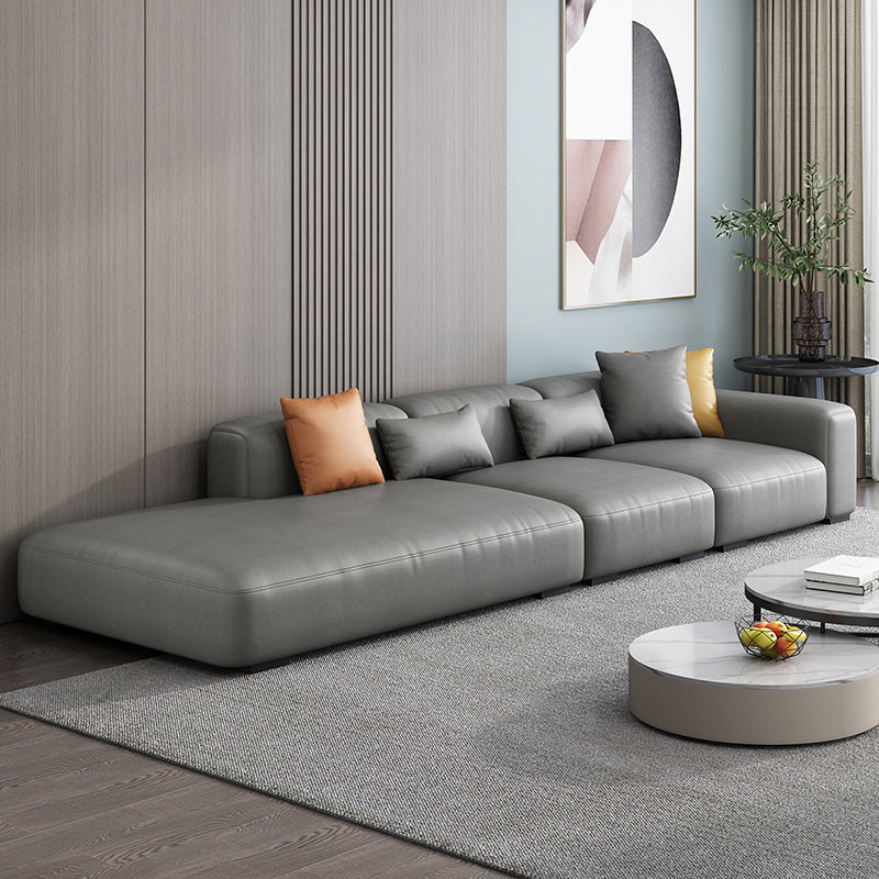 Nordic Stain-Resistant 4-seat Couch Living Room One Arm Standard Sofa Grey Clearhalo 'furn' 'furn_sofas' 'Furniture' 'furniture_sofas' 'Living Room Furniture' 'Sofa' 'sofas' 4918983