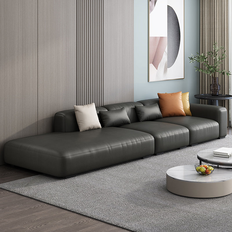 Nordic Stain-Resistant 4-seat Couch Living Room One Arm Standard Sofa Dark Gray Clearhalo 'furn' 'furn_sofas' 'Furniture' 'furniture_sofas' 'Living Room Furniture' 'Sofa' 'sofas' 4918985