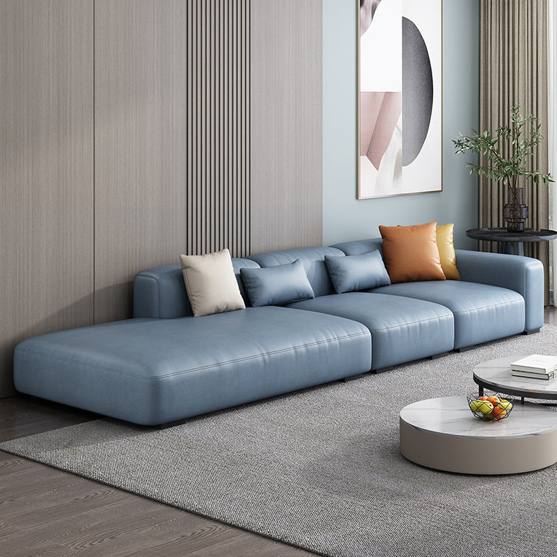 Nordic Stain-Resistant 4-seat Couch Living Room One Arm Standard Sofa Blue Clearhalo 'furn' 'furn_sofas' 'Furniture' 'furniture_sofas' 'Living Room Furniture' 'Sofa' 'sofas' 4918986