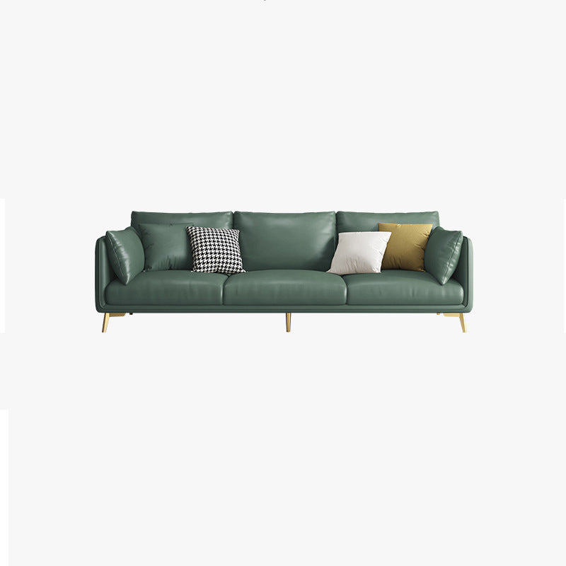 Contemporary Square Arm Couch Pillow Back Settee for Three People Army Green Clearhalo 'furn' 'furn_sofas' 'Furniture' 'furniture_sofas' 'Living Room Furniture' 'Sofa' 'sofas' 4918999