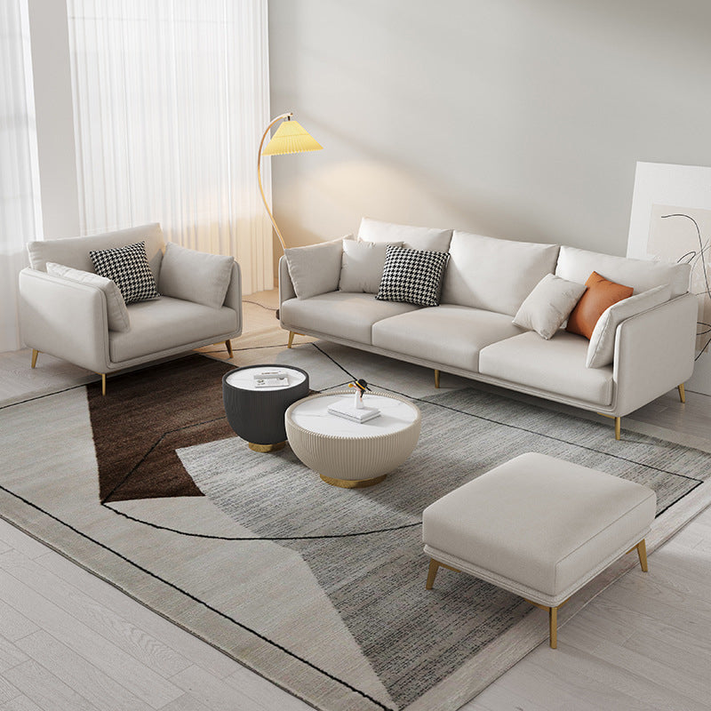 Contemporary Square Arm Couch Pillow Back Settee for Three People Clearhalo 'furn' 'furn_sofas' 'Furniture' 'furniture_sofas' 'Living Room Furniture' 'Sofa' 'sofas' 4919000