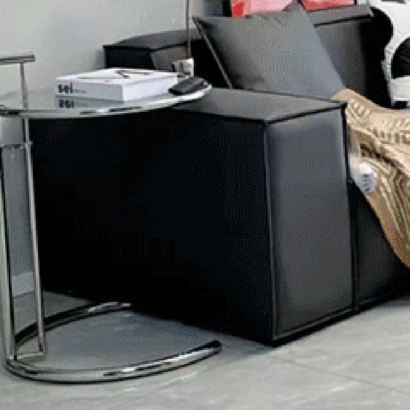 Contemporary Square Arm Standard Sofa Stain-Resistant Settee in Black Clearhalo 'furn' 'furn_sofas' 'Furniture' 'furniture_sofas' 'Living Room Furniture' 'Sofa' 'sofas' 4919015