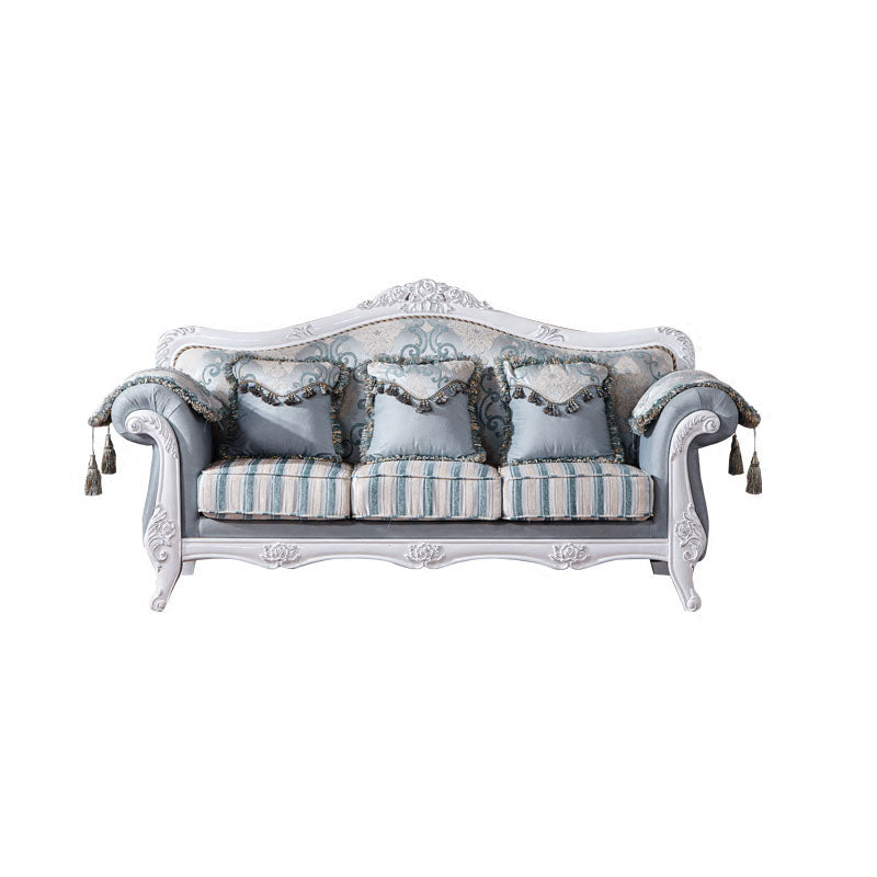 French Country Standard Rolled Arm Settee Tufted Back Couch for Three People Sky Blue Clearhalo 'furn' 'furn_sofas' 'Furniture' 'furniture_sofas' 'Living Room Furniture' 'Sofa' 'sofas' 4919021