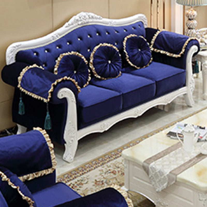 French Country Standard Rolled Arm Settee Tufted Back Couch for Three People Clearhalo 'furn' 'furn_sofas' 'Furniture' 'furniture_sofas' 'Living Room Furniture' 'Sofa' 'sofas' 4919024