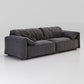 Stain-Resistant Faux Leather Sofa 2-seater Pillow Top Arm Couch Grey Clearhalo 'furn' 'furn_sofas' 'Furniture' 'furniture_sofas' 'Living Room Furniture' 'Sofa' 'sofas' 4919049
