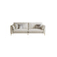 Scandinavian Upholstered Faux Leather Sofa Beige Sewn Pillow Back Couch 87"L x 31"W x 35"H Clearhalo 'furn' 'furn_sofas' 'Furniture' 'furniture_sofas' 'Living Room Furniture' 'Sofa' 'sofas' 4919059