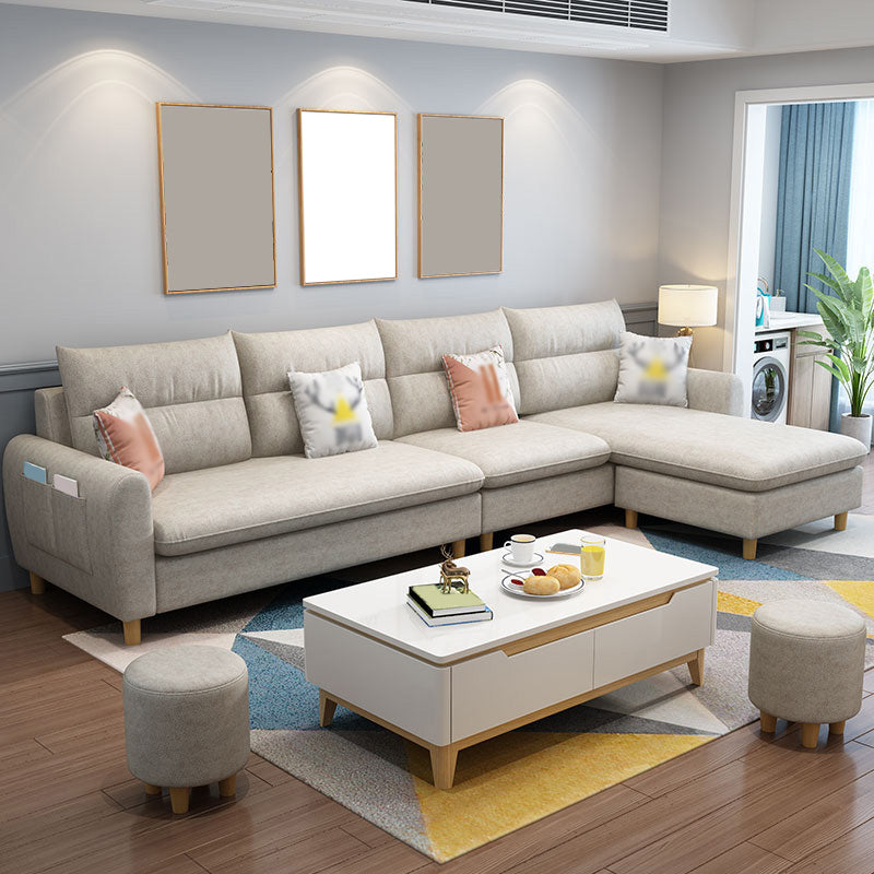 106.3" W √ó 55.9" D √ó 33.5" H High Back Square Arm Sectional with Storage Khaki Clearhalo 'furn' 'furn_sectionals' 'Furniture' 'furniture_sectionals' 'Living Room Furniture' 'Sectionals' 4919074