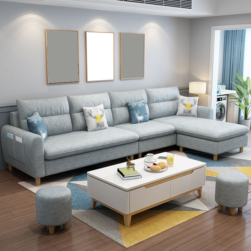 106.3" W √ó 55.9" D √ó 33.5" H High Back Square Arm Sectional with Storage Light Gray Clearhalo 'furn' 'furn_sectionals' 'Furniture' 'furniture_sectionals' 'Living Room Furniture' 'Sectionals' 4919076