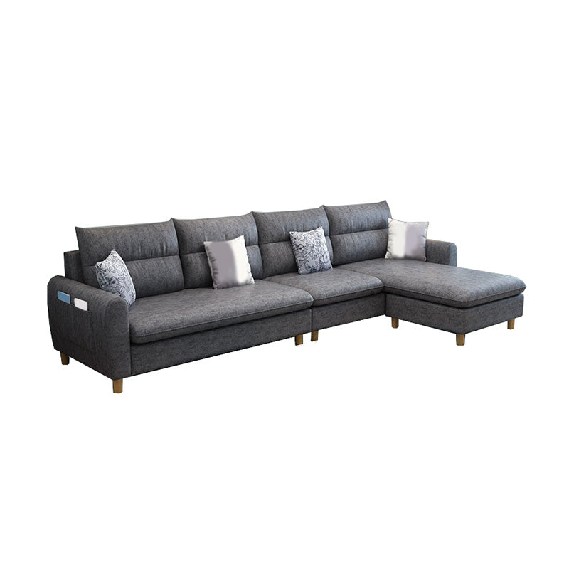 106.3" W √ó 55.9" D √ó 33.5" H High Back Square Arm Sectional with Storage Dark Gray Sponge Clearhalo 'furn' 'furn_sectionals' 'Furniture' 'furniture_sectionals' 'Living Room Furniture' 'Sectionals' 4919079