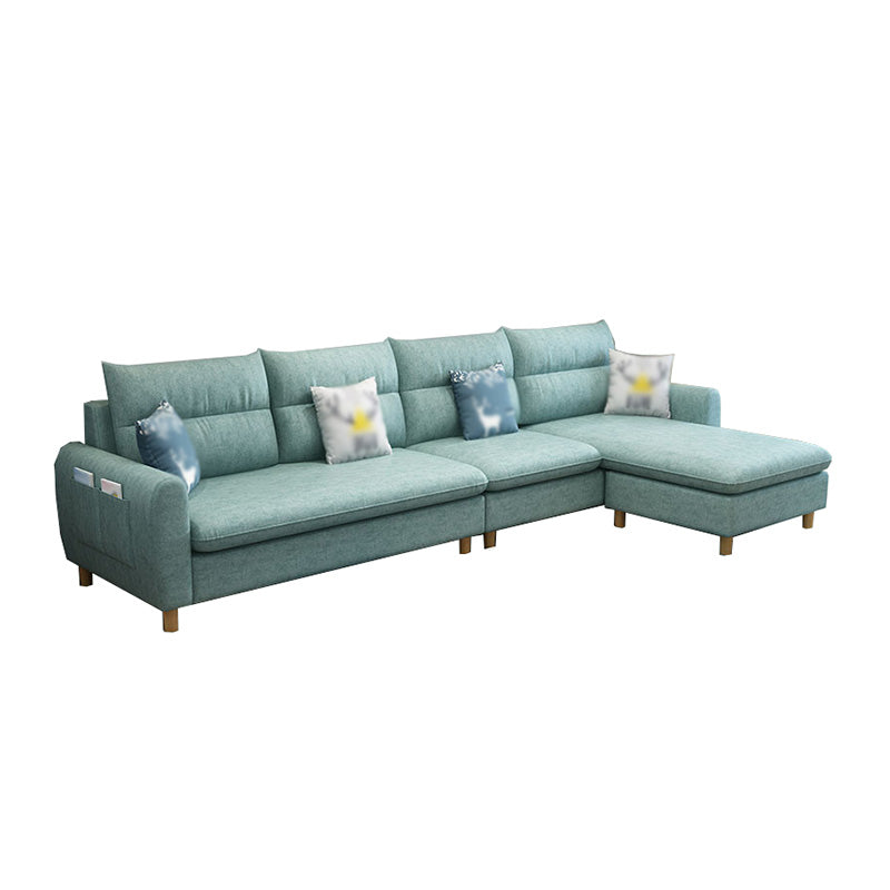 106.3" W √ó 55.9" D √ó 33.5" H High Back Square Arm Sectional with Storage Light Green Sponge Clearhalo 'furn' 'furn_sectionals' 'Furniture' 'furniture_sectionals' 'Living Room Furniture' 'Sectionals' 4919081
