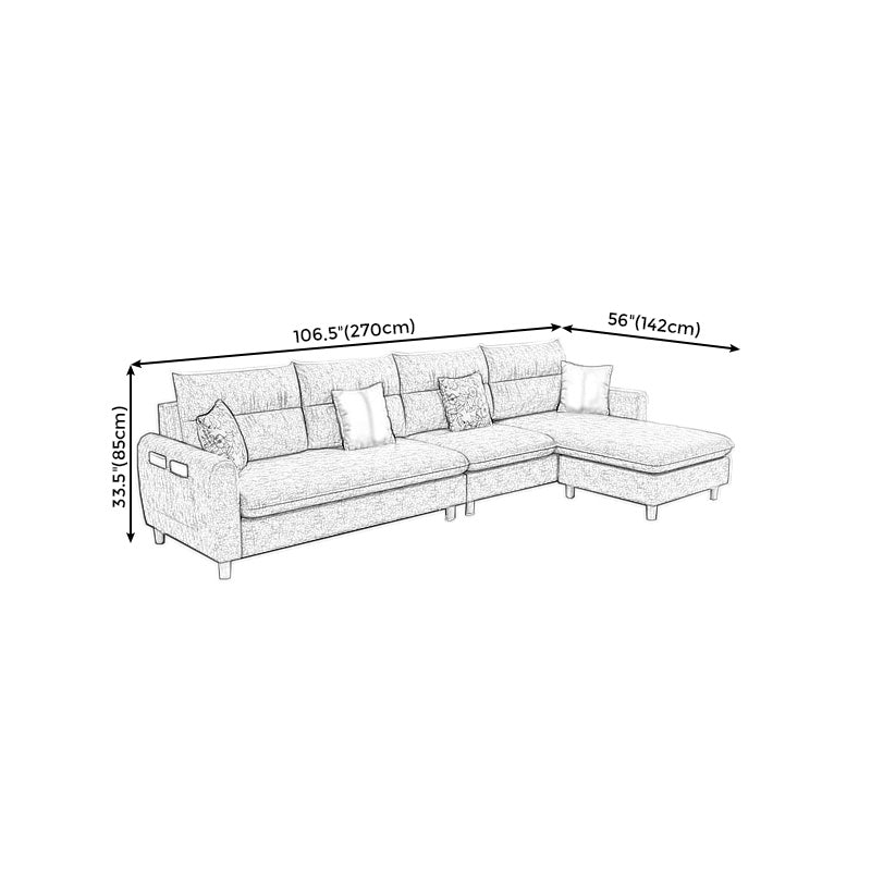 106.3" W √ó 55.9" D √ó 33.5" H High Back Square Arm Sectional with Storage Clearhalo 'furn' 'furn_sectionals' 'Furniture' 'furniture_sectionals' 'Living Room Furniture' 'Sectionals' 4919086