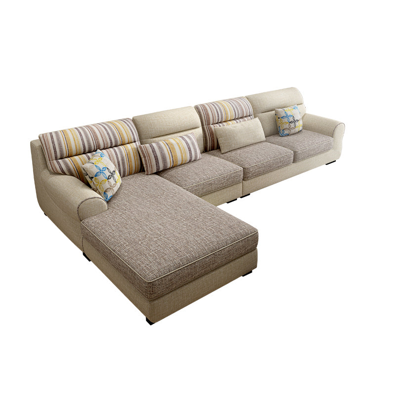 Recessed Arm Sofa and Chaise L-Shape Pillow Back Cushion Sectional Clearhalo 'furn' 'furn_sectionals' 'Furniture' 'furniture_sectionals' 'Living Room Furniture' 'Sectionals' 4919117