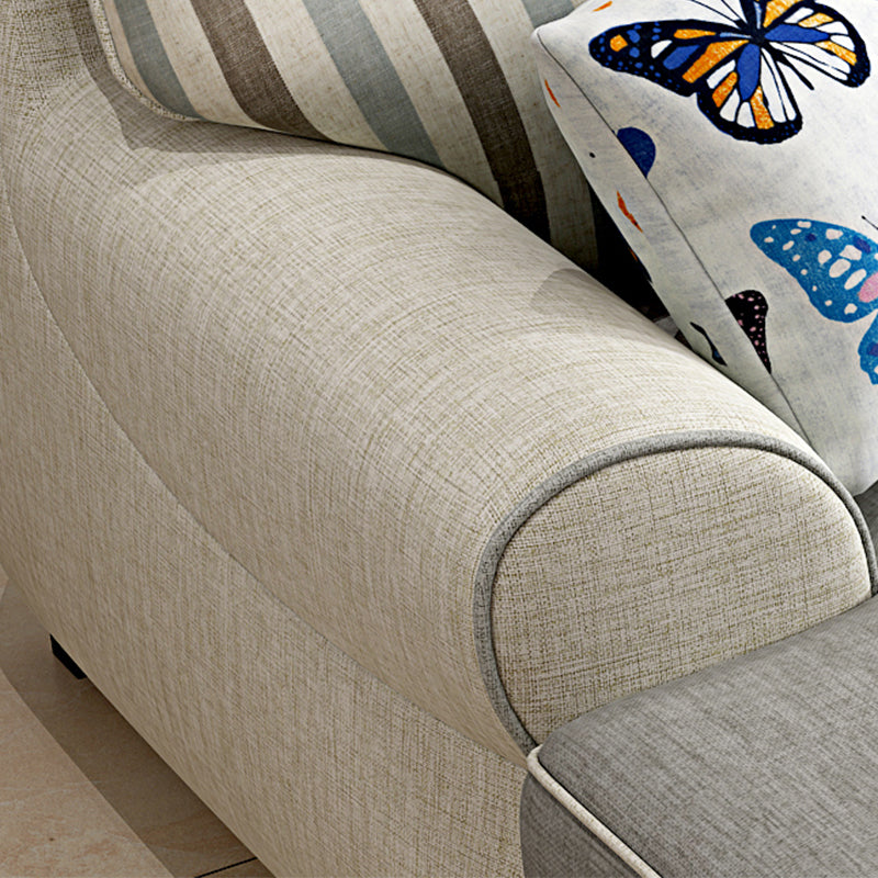 Recessed Arm Sofa and Chaise L-Shape Pillow Back Cushion Sectional Clearhalo 'furn' 'furn_sectionals' 'Furniture' 'furniture_sectionals' 'Living Room Furniture' 'Sectionals' 4919121