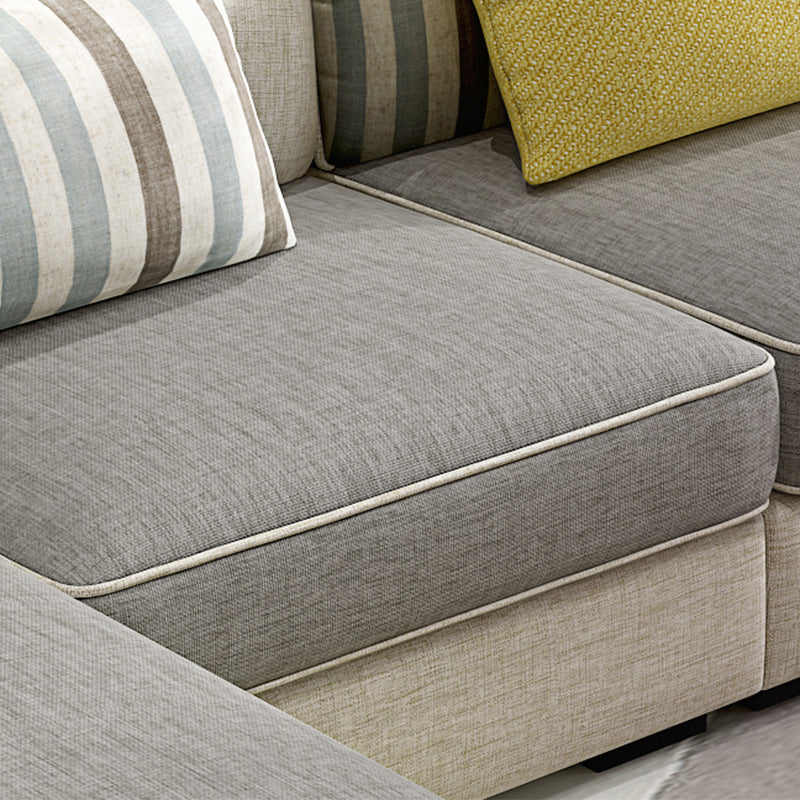 Recessed Arm Sofa and Chaise L-Shape Pillow Back Cushion Sectional Clearhalo 'furn' 'furn_sectionals' 'Furniture' 'furniture_sectionals' 'Living Room Furniture' 'Sectionals' 4919122