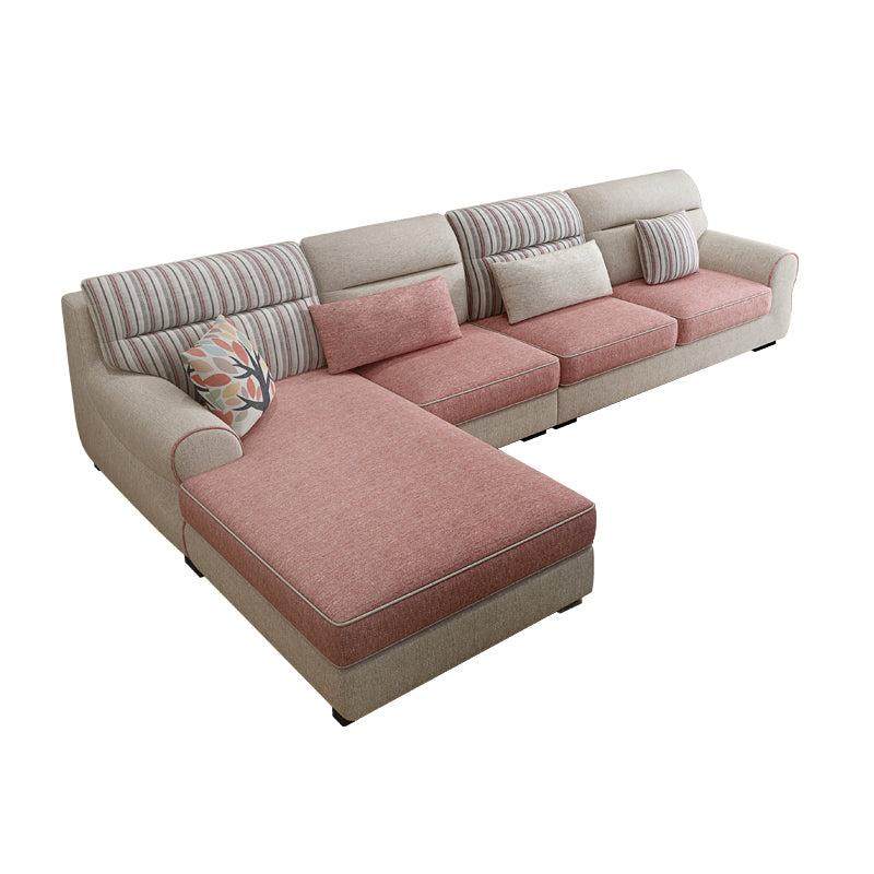 Recessed Arm Sofa and Chaise L-Shape Pillow Back Cushion Sectional Clearhalo 'furn' 'furn_sectionals' 'Furniture' 'furniture_sectionals' 'Living Room Furniture' 'Sectionals' 4919123