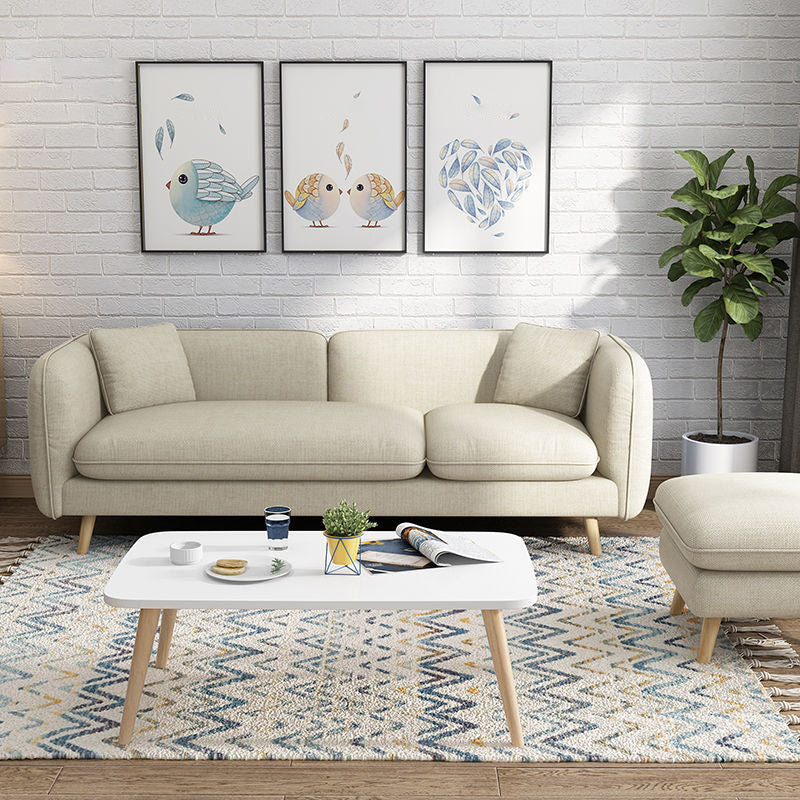 Linen Blend Tight Back Straight Arm Sectional with Slipcovered for Living Room Clearhalo 'furn' 'furn_sectionals' 'Furniture' 'furniture_sectionals' 'Living Room Furniture' 'Sectionals' 4919144