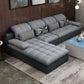 Farmhouse Pillow Top Arm Sectional Tufted Back Sofa and Chaise Faux Leather Dark Light Grey Clearhalo 'furn' 'furn_sectionals' 'Furniture' 'furniture_sectionals' 'Living Room Furniture' 'Sectionals' 4919155