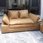Modern Faux Leather Sectional Tan Cushion Back Sofa for Living Room 71"L x 47"W x 35"H Down Clearhalo 'furn' 'furn_sectionals' 'Furniture' 'furniture_sectionals' 'Living Room Furniture' 'Sectionals' 4919169