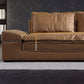 Modern Faux Leather Sectional Tan Cushion Back Sofa for Living Room Clearhalo 'furn' 'furn_sectionals' 'Furniture' 'furniture_sectionals' 'Living Room Furniture' 'Sectionals' 4919175