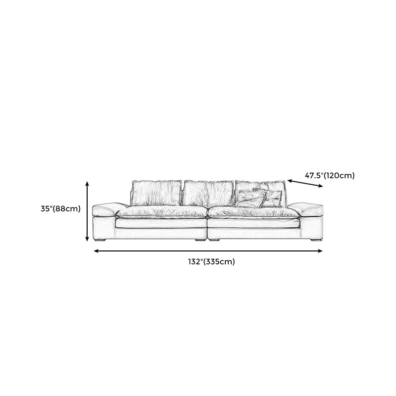 Modern Faux Leather Sectional Tan Cushion Back Sofa for Living Room Clearhalo 'furn' 'furn_sectionals' 'Furniture' 'furniture_sectionals' 'Living Room Furniture' 'Sectionals' 4919180