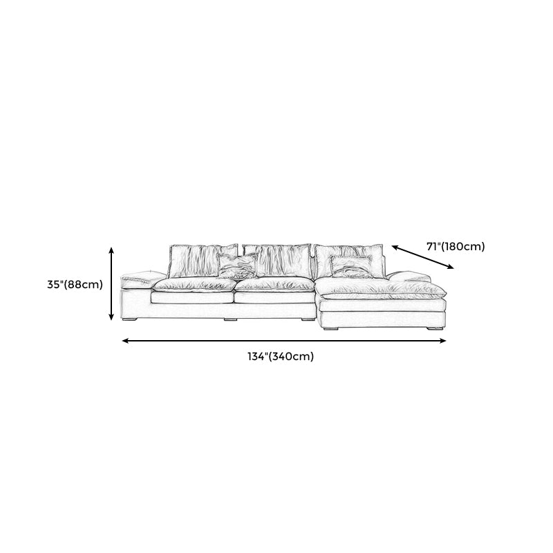 Modern Faux Leather Sectional Tan Cushion Back Sofa for Living Room Clearhalo 'furn' 'furn_sectionals' 'Furniture' 'furniture_sectionals' 'Living Room Furniture' 'Sectionals' 4919181