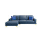 Modern Genuine Leather Sectional Square Arm Sofa with Removable Cushions 100"L x 67"W x 31"H Blue Left Clearhalo 'furn' 'furn_sectionals' 'Furniture' 'furniture_sectionals' 'Living Room Furniture' 'Sectionals' 4919184