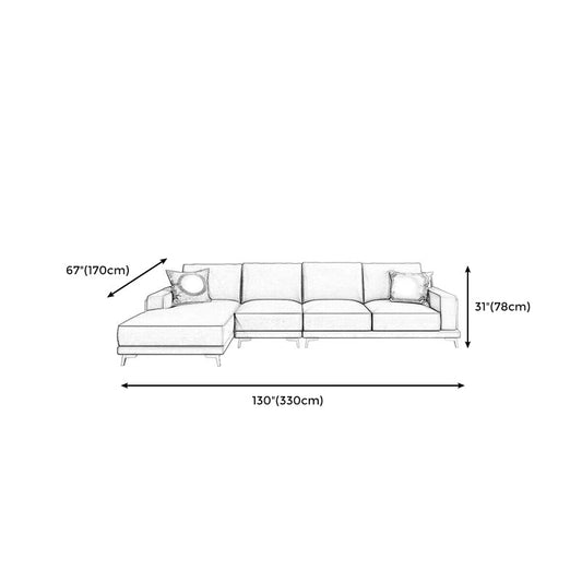 Modern Genuine Leather Sectional Square Arm Sofa with Removable Cushions Clearhalo 'furn' 'furn_sectionals' 'Furniture' 'furniture_sectionals' 'Living Room Furniture' 'Sectionals' 4919197