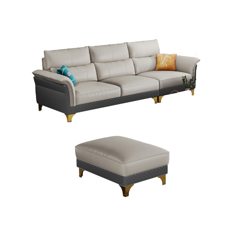 Contemporary Grey Sectional High Back Pillow Top Arm Sofa for Living Room 102"L x 63"W x 38"H Nappa Clearhalo 'furn' 'furn_sectionals' 'Furniture' 'furniture_sectionals' 'Living Room Furniture' 'Sectionals' 4919202