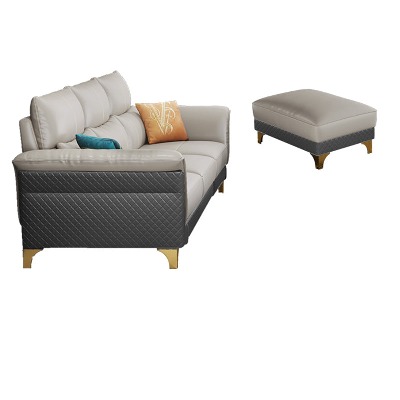 Contemporary Grey Sectional High Back Pillow Top Arm Sofa for Living Room 83"L x 63"W x 38"H Nappa Clearhalo 'furn' 'furn_sectionals' 'Furniture' 'furniture_sectionals' 'Living Room Furniture' 'Sectionals' 4919204