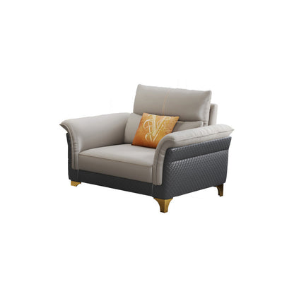 Contemporary Grey Sectional High Back Pillow Top Arm Sofa for Living Room 41"L x 38"W x 38"H Clearhalo 'furn' 'furn_sectionals' 'Furniture' 'furniture_sectionals' 'Living Room Furniture' 'Sectionals' 4919209