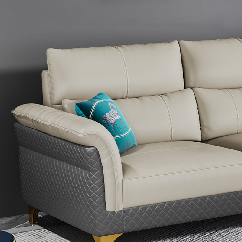 Contemporary Grey Sectional High Back Pillow Top Arm Sofa for Living Room Clearhalo 'furn' 'furn_sectionals' 'Furniture' 'furniture_sectionals' 'Living Room Furniture' 'Sectionals' 4919211