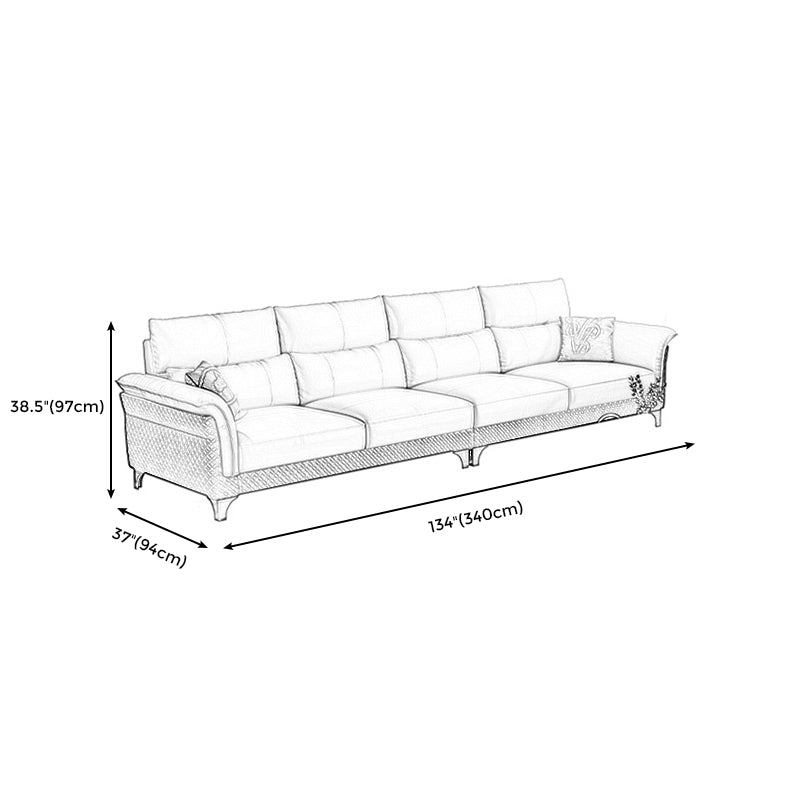 Contemporary Grey Sectional High Back Pillow Top Arm Sofa for Living Room Clearhalo 'furn' 'furn_sectionals' 'Furniture' 'furniture_sectionals' 'Living Room Furniture' 'Sectionals' 4919214