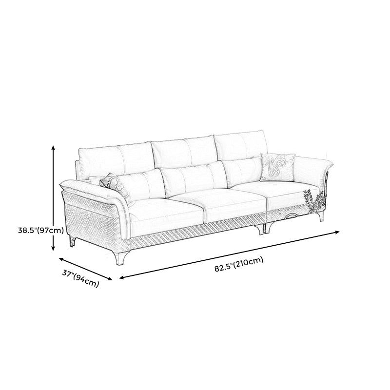 Contemporary Grey Sectional High Back Pillow Top Arm Sofa for Living Room Clearhalo 'furn' 'furn_sectionals' 'Furniture' 'furniture_sectionals' 'Living Room Furniture' 'Sectionals' 4919216