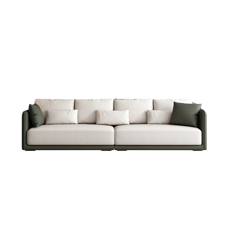 Faux Leather Sectional Square Arm Cushion Back Sofa for Living Room Clearhalo 'furn' 'furn_sectionals' 'Furniture' 'furniture_sectionals' 'Living Room Furniture' 'Sectionals' 4919229